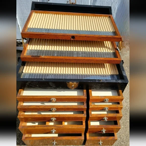 Vintage Gertsner & Sons National Cabinet Co. Machinist Travel Dental Tool Chest - Picture 2 of 10